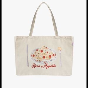 Lisa Says Gah Tote Bag with Pasta dinner Design